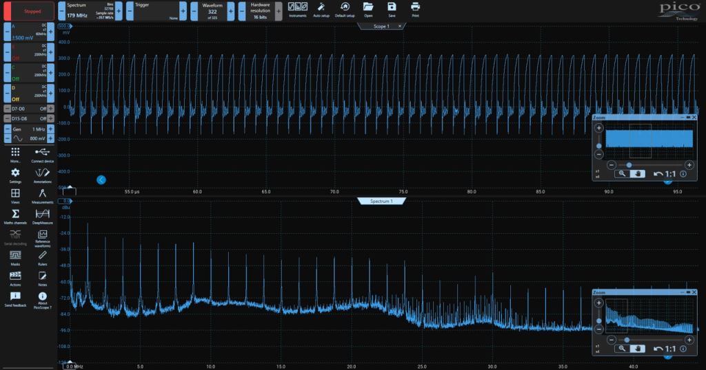 High bandwidth, high sampling rate, deep memory